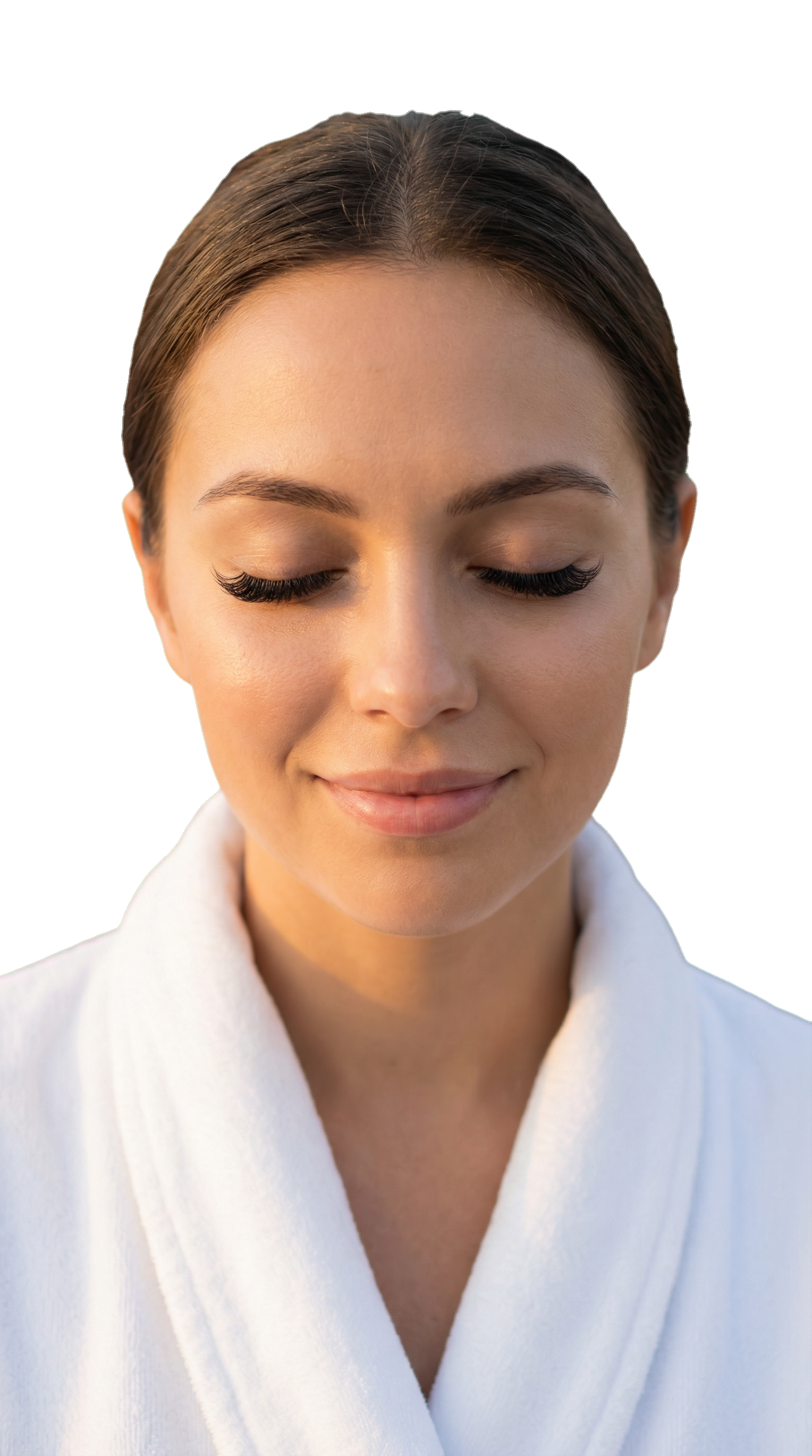 Woman relaxing with eyelash extensions